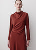 Woven Luxe Crepe Mock Neck Midi Dress