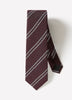 Woven Skinny Silk Tie with Double Stripe Pattern