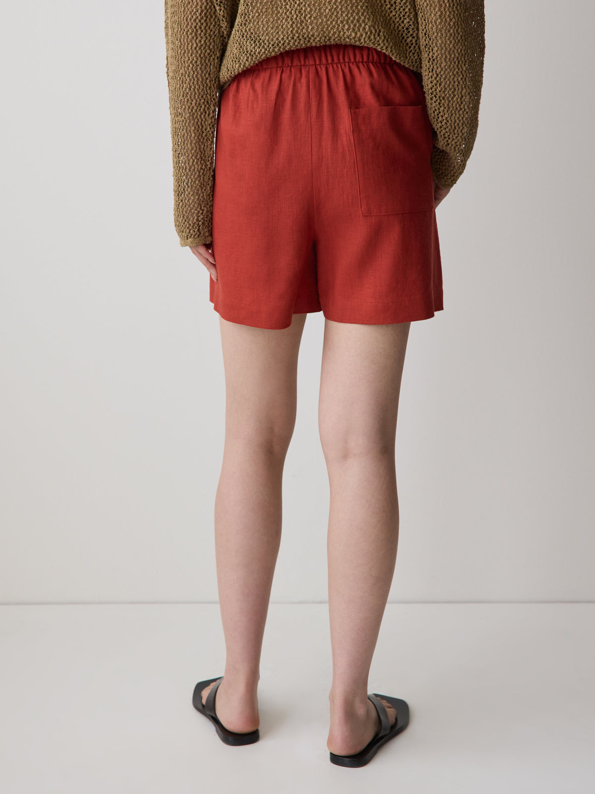 Linen-Blend Mid-Rise Pull-On Short