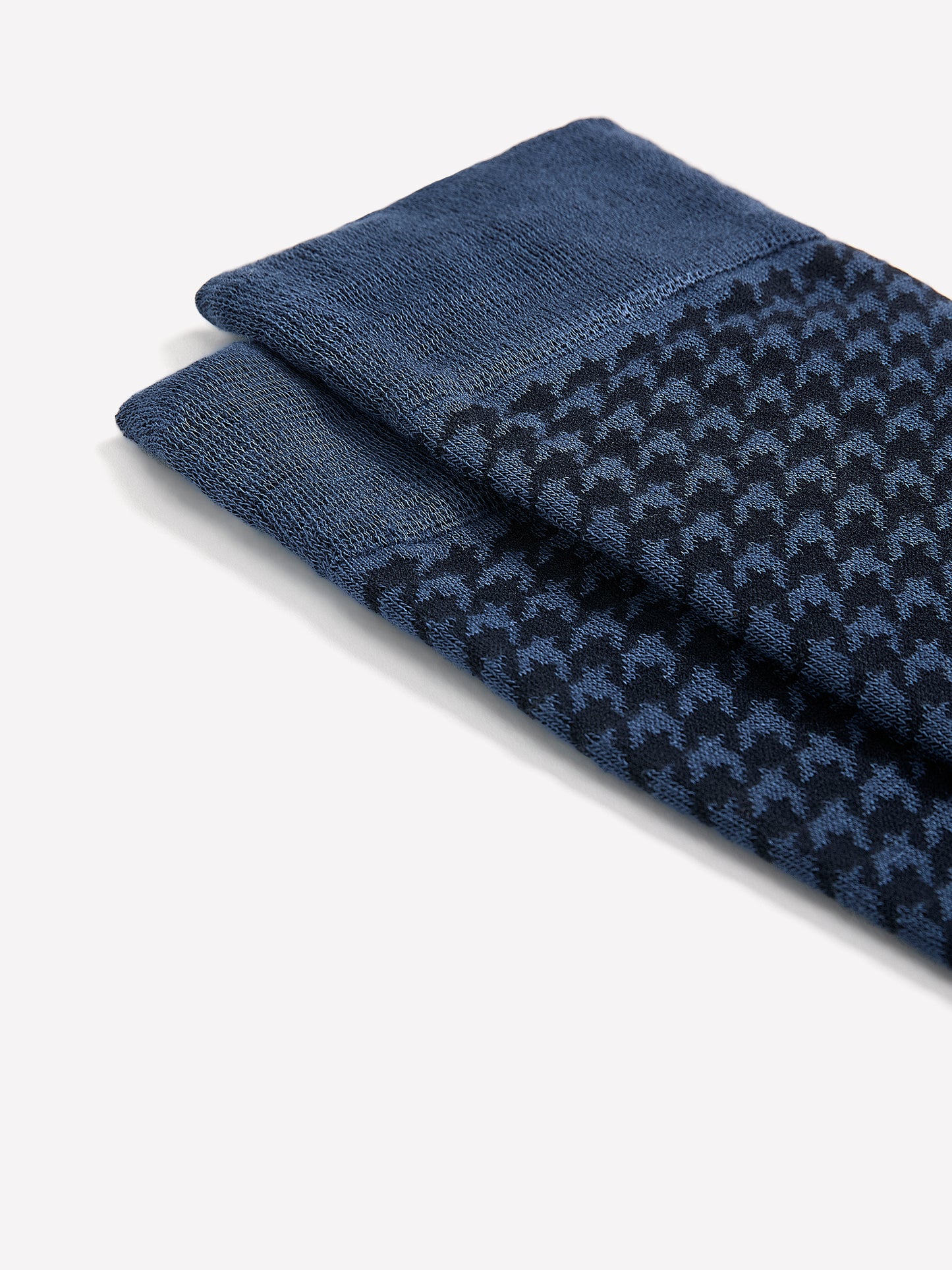 Bas Habillés Bleu à Motif Pied-de-Poule