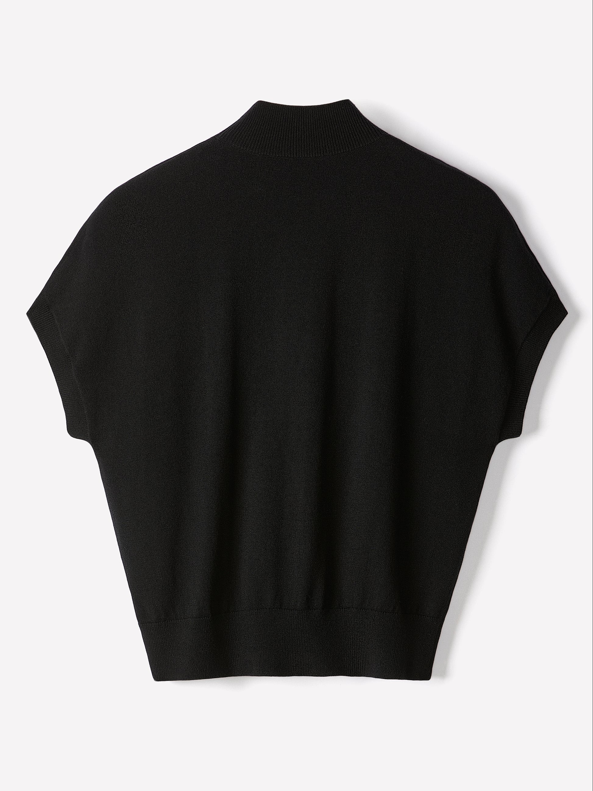 Knit Sweater Extra Fine Merino Wool Mock Neck