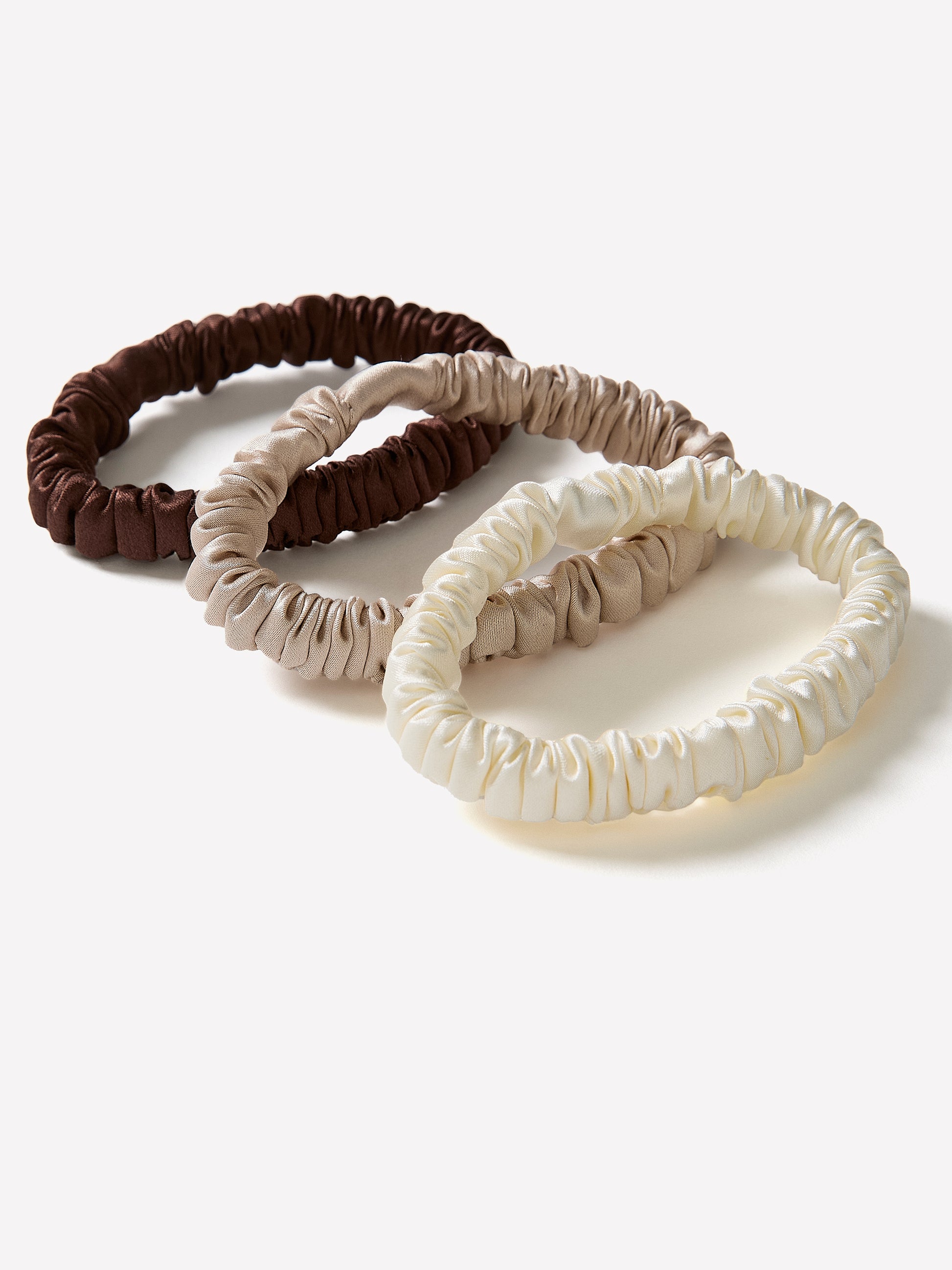 Woven Silk Hair Scrunchies Pack of 3