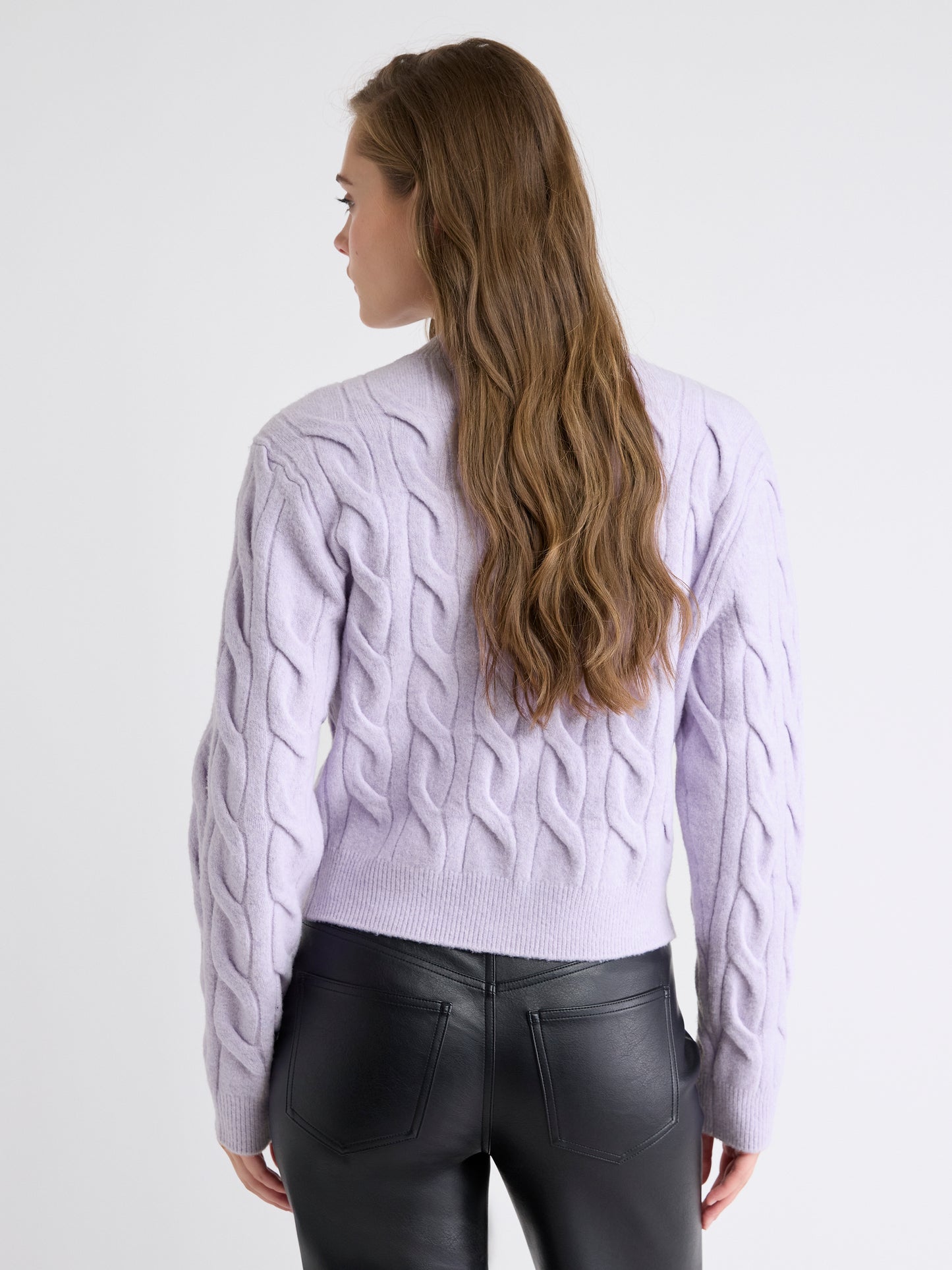 Long-Sleeve Cable-Stitch Cardigan