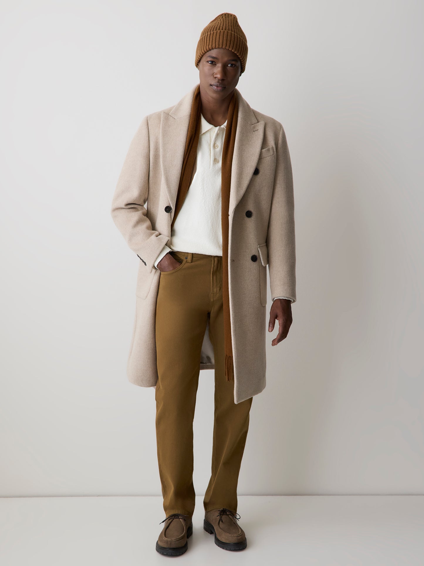 Pull Polo Bouclé à Manches Longues 