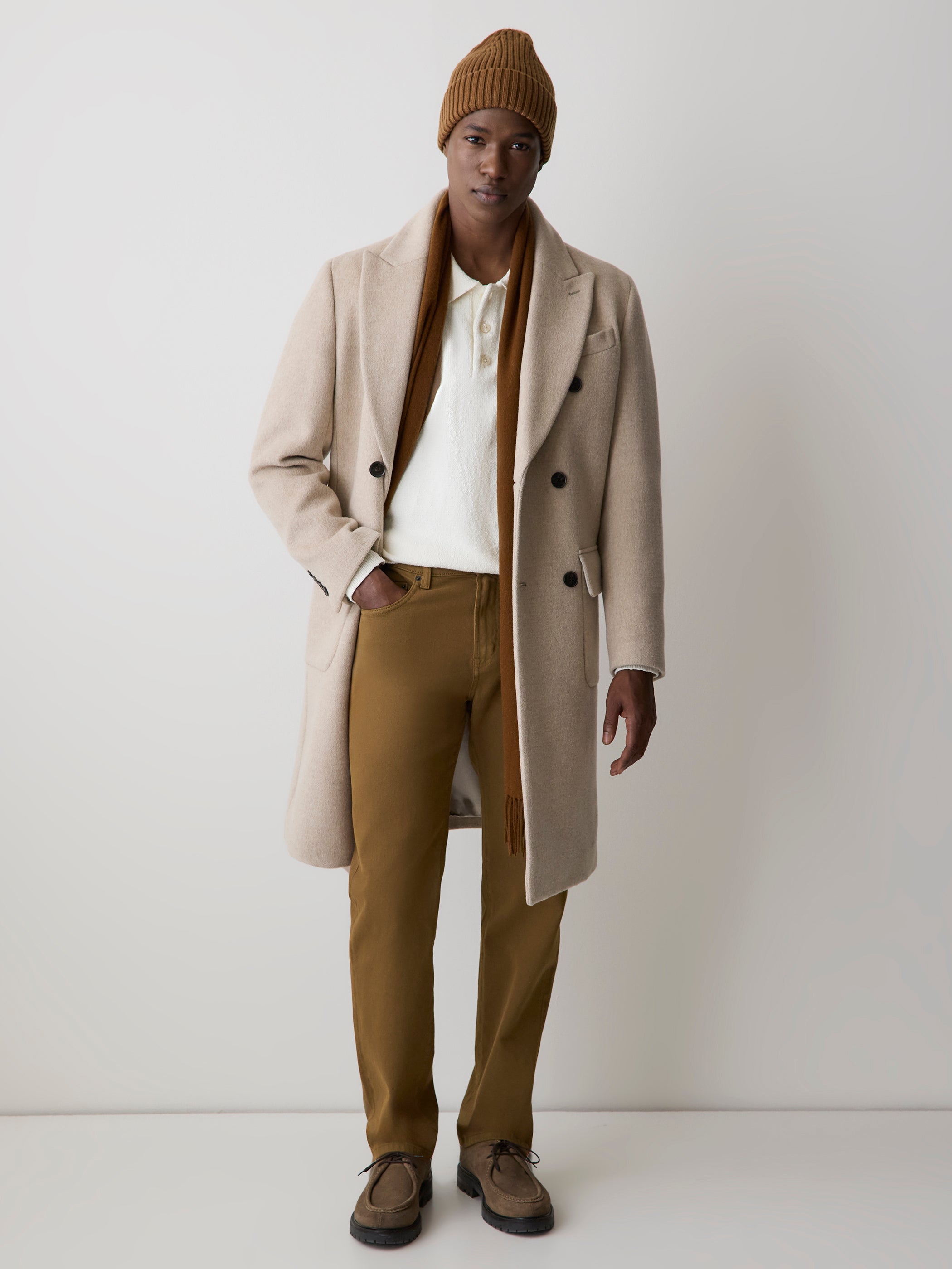 Pull Polo Bouclé à Manches Longues 