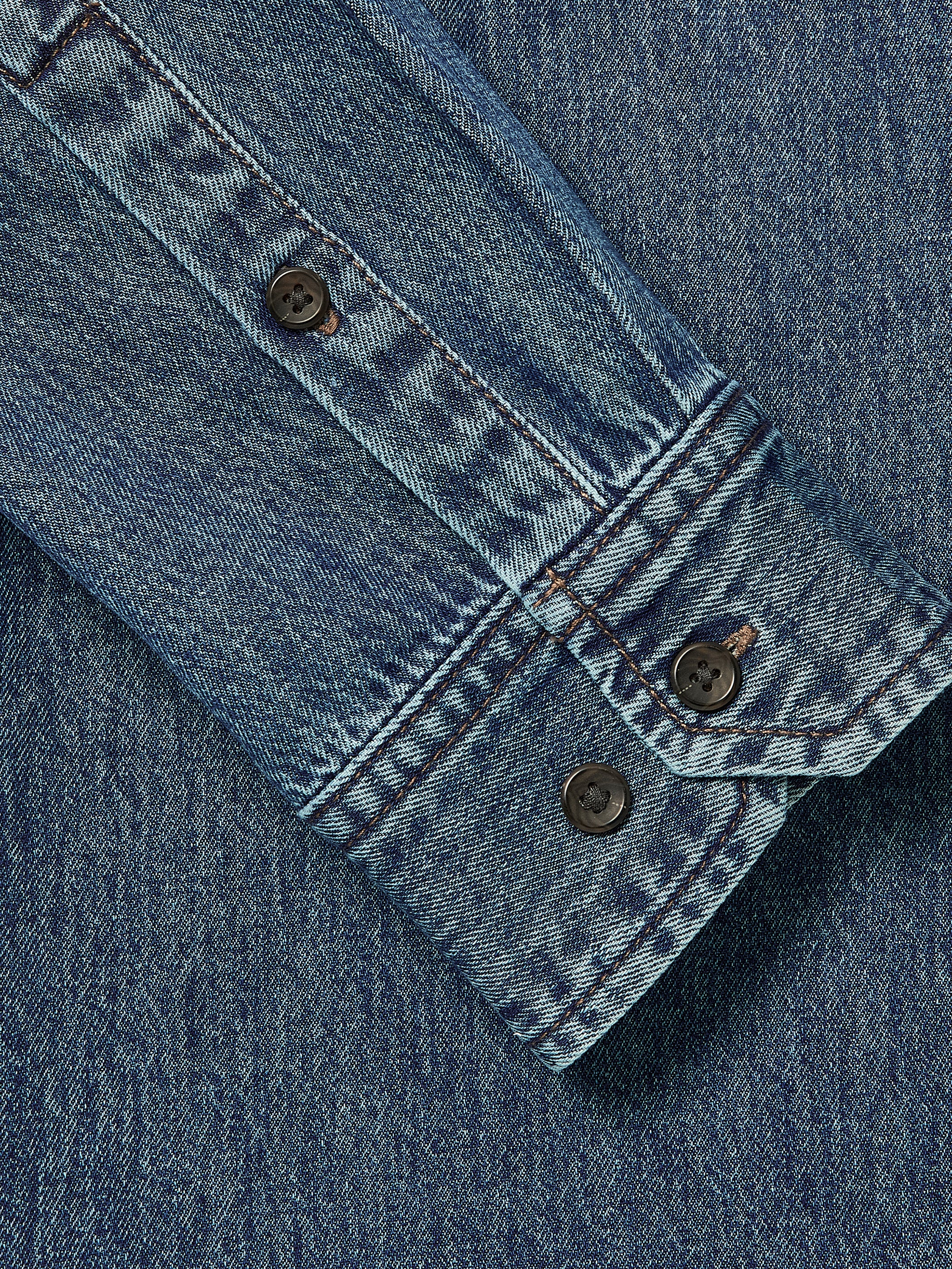 Tailored Cotton Denim Shirt Long Sleeve