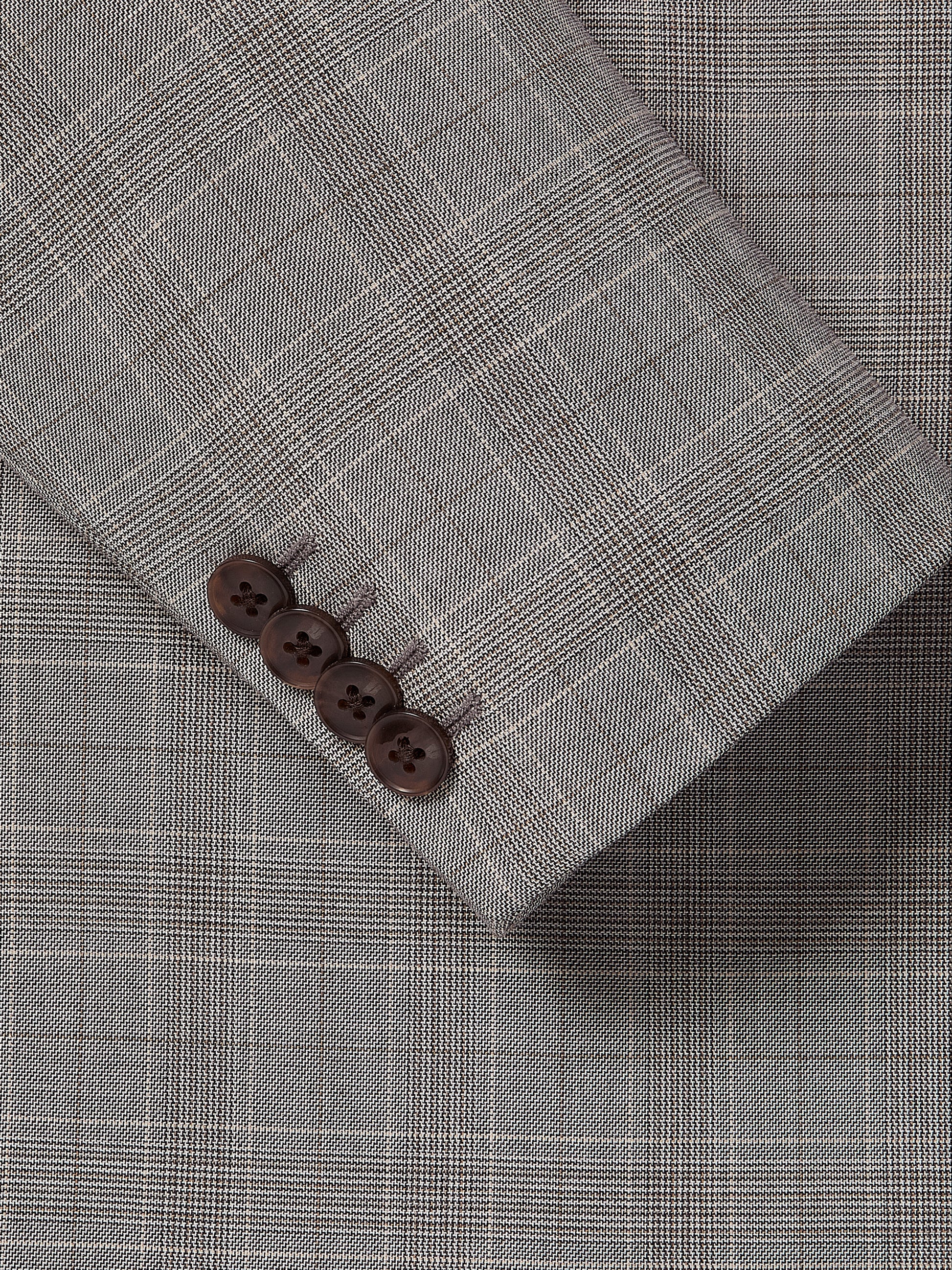 Slim-Fit Checkered Grey Suit Blazer