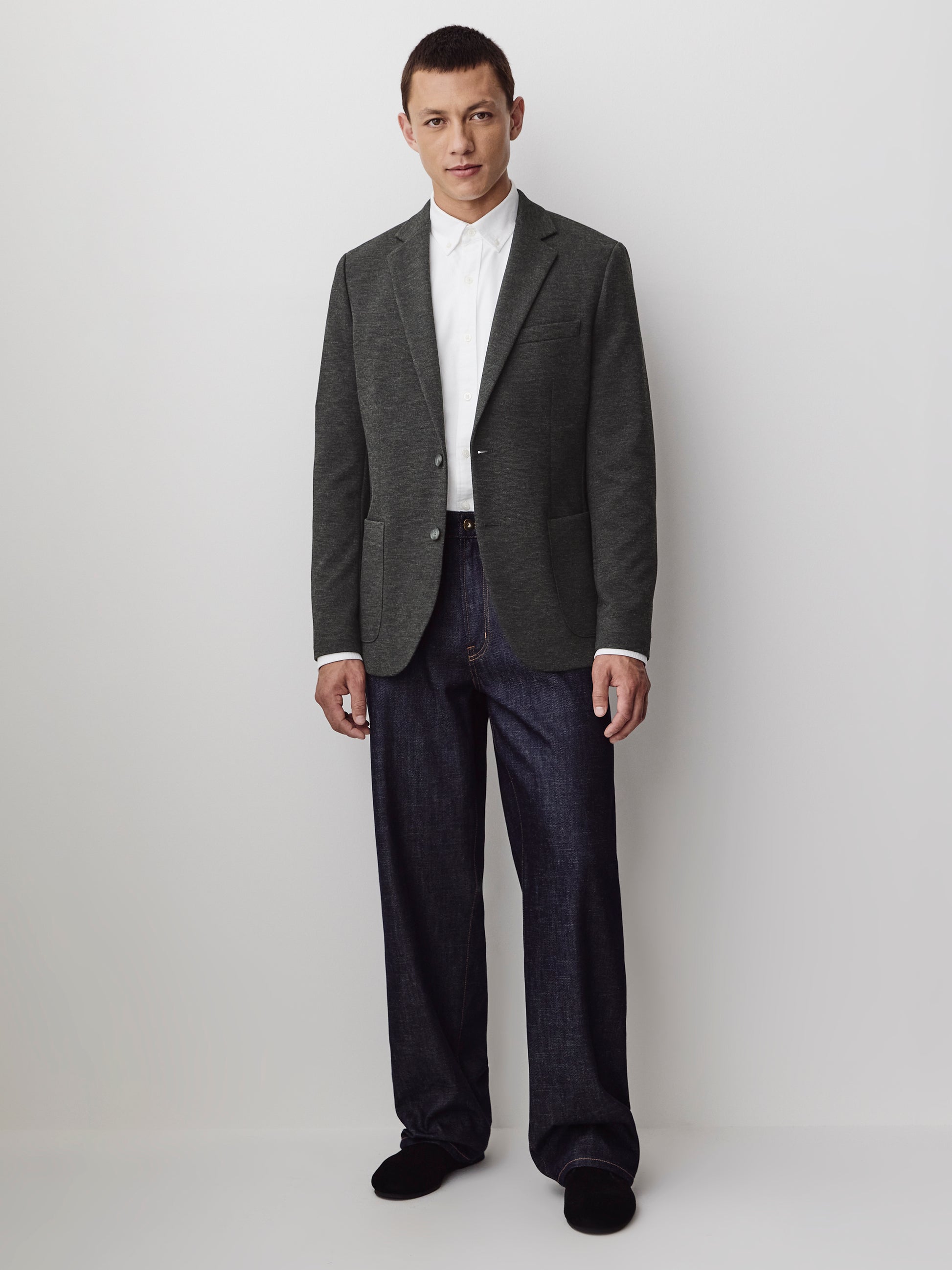 Slim Fit Knit Blazer