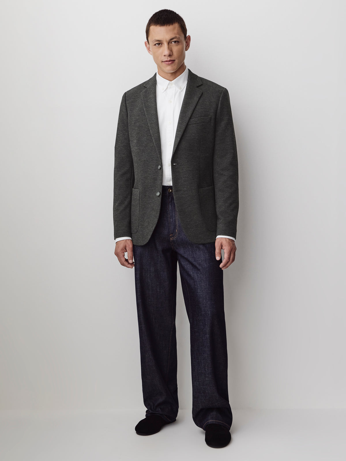Slim Fit Knit Blazer
