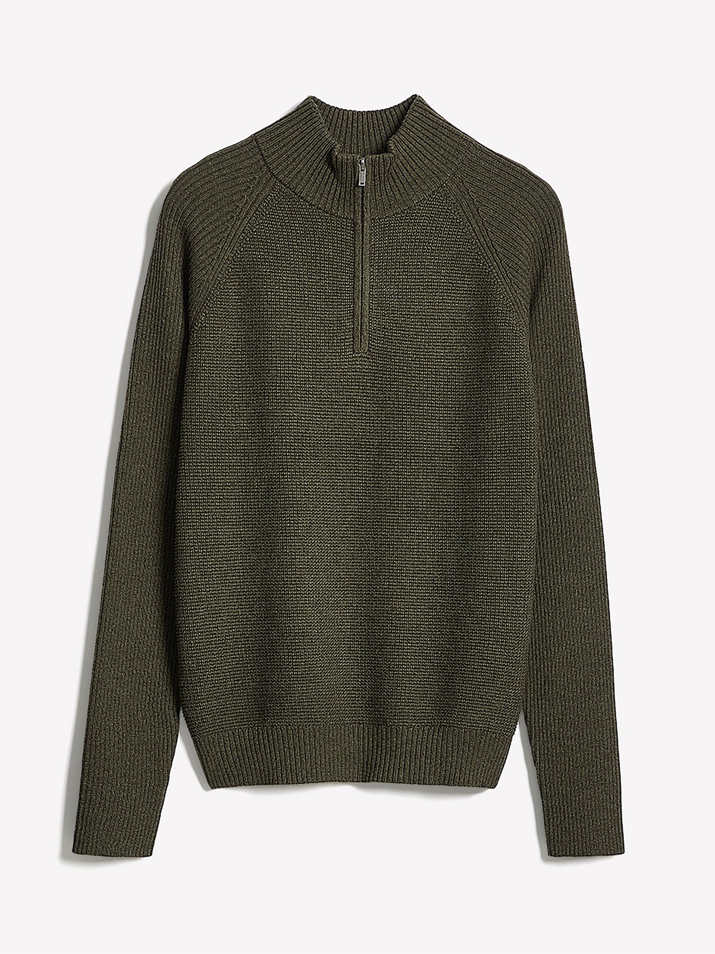 Pull à Col Montant Zippé et Manches Longues