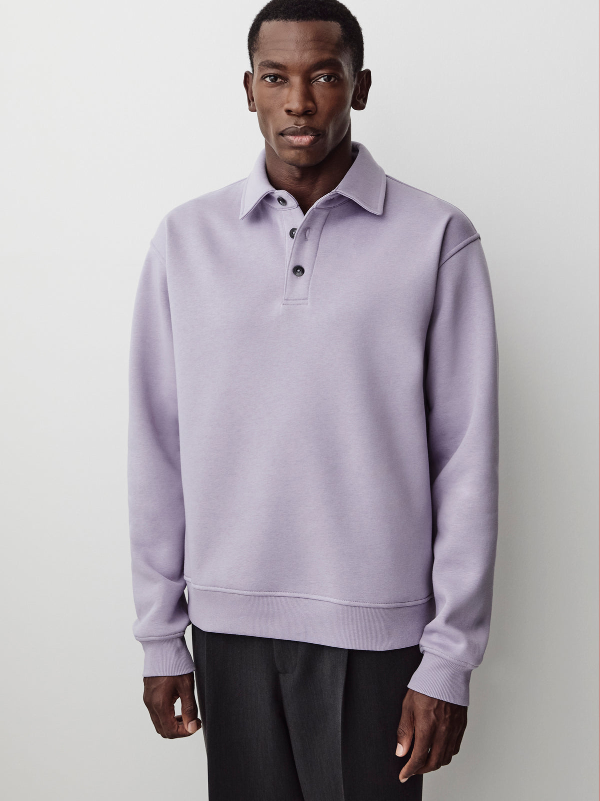 Polo Sweatshirt Cotton Blend Men