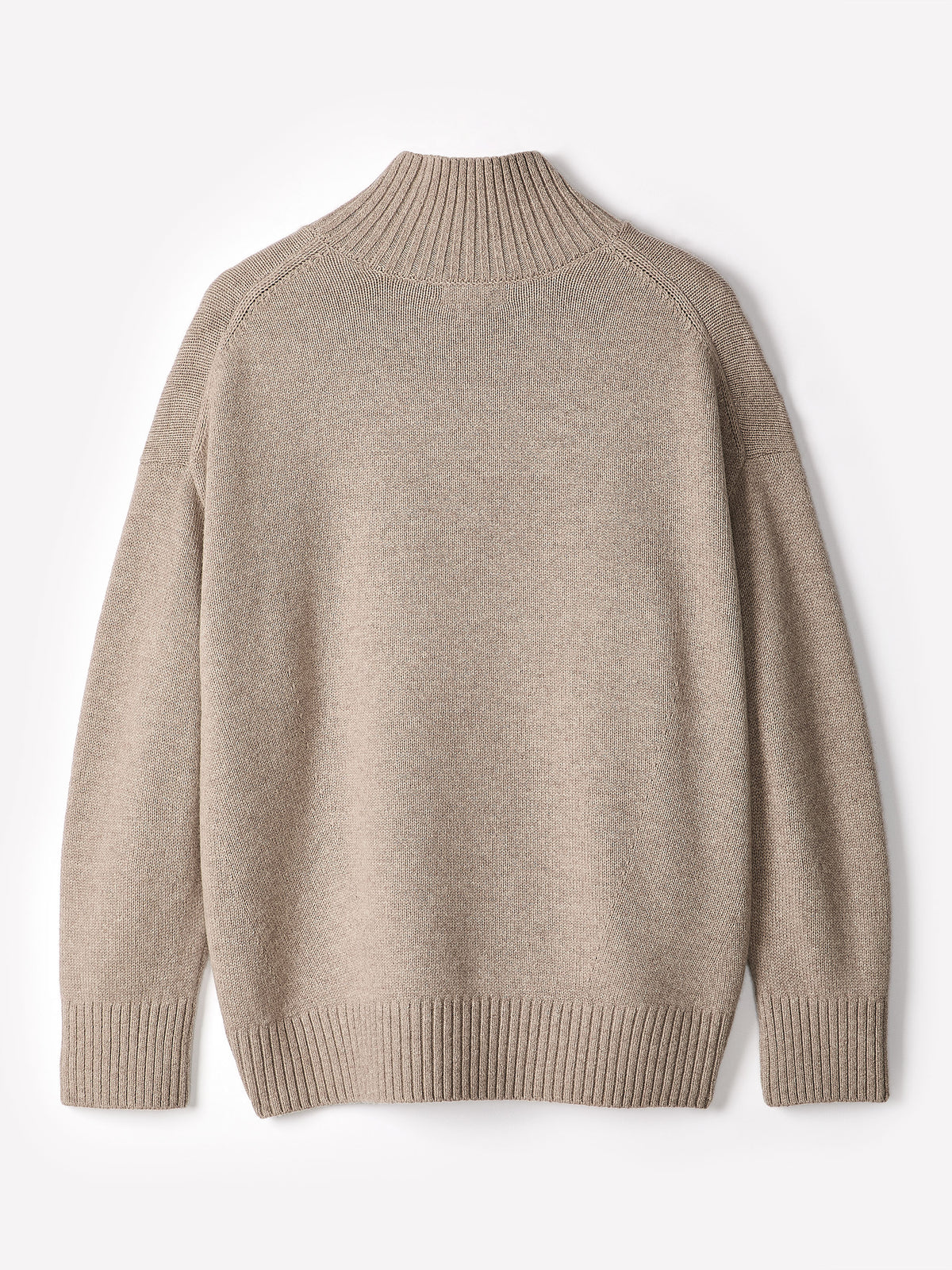 Long-Sleeve Mock-Neck Merino-Blend Sweater