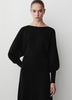 Knit Batwing Sleeve Flare Midi Dress