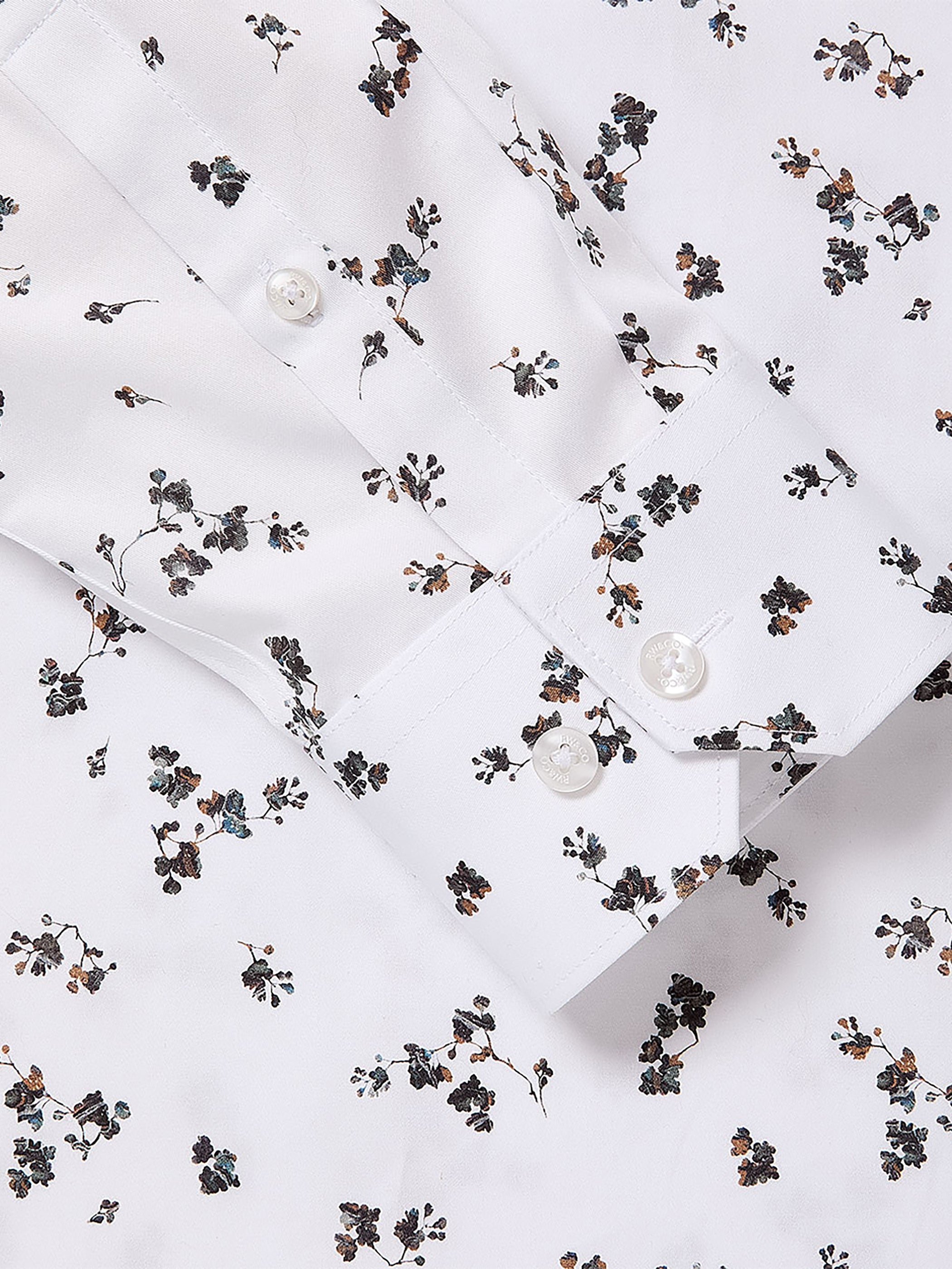 Tailored Fit Dress Shirt with Floral Pattern