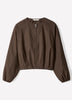 Woven Collarless Bomber Jacket with Zip Front