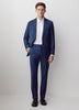 Pantalon de Complet Bleu en Laine à Coupe Étroite