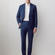 Pantalon de Complet Bleu en Laine à Coupe Étroite