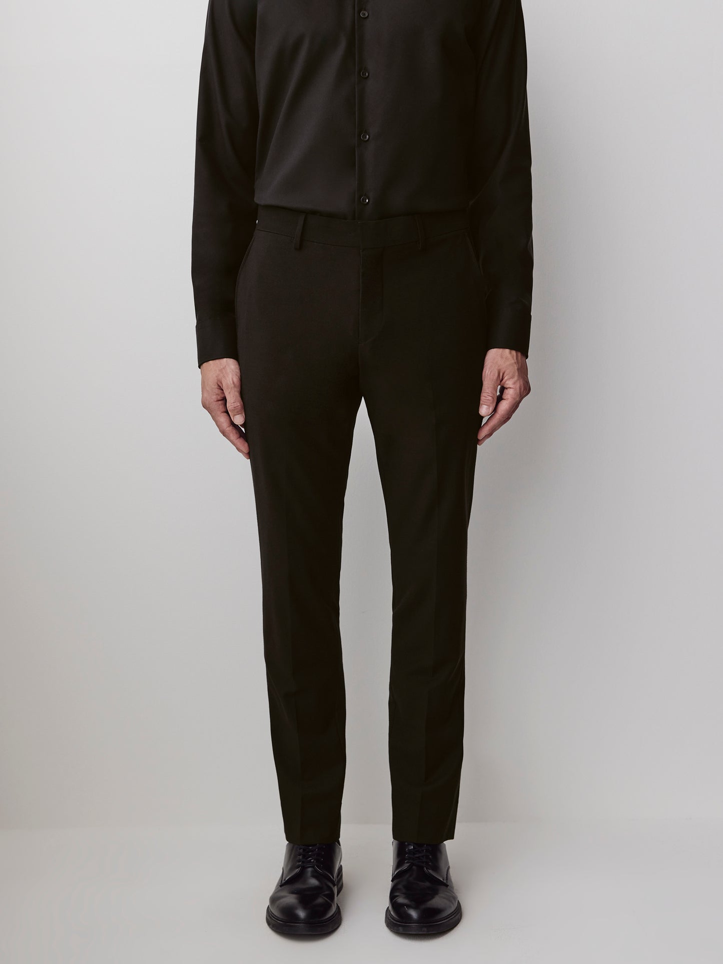 Essential Slim Fit Black Wool-Blend Suit Pant