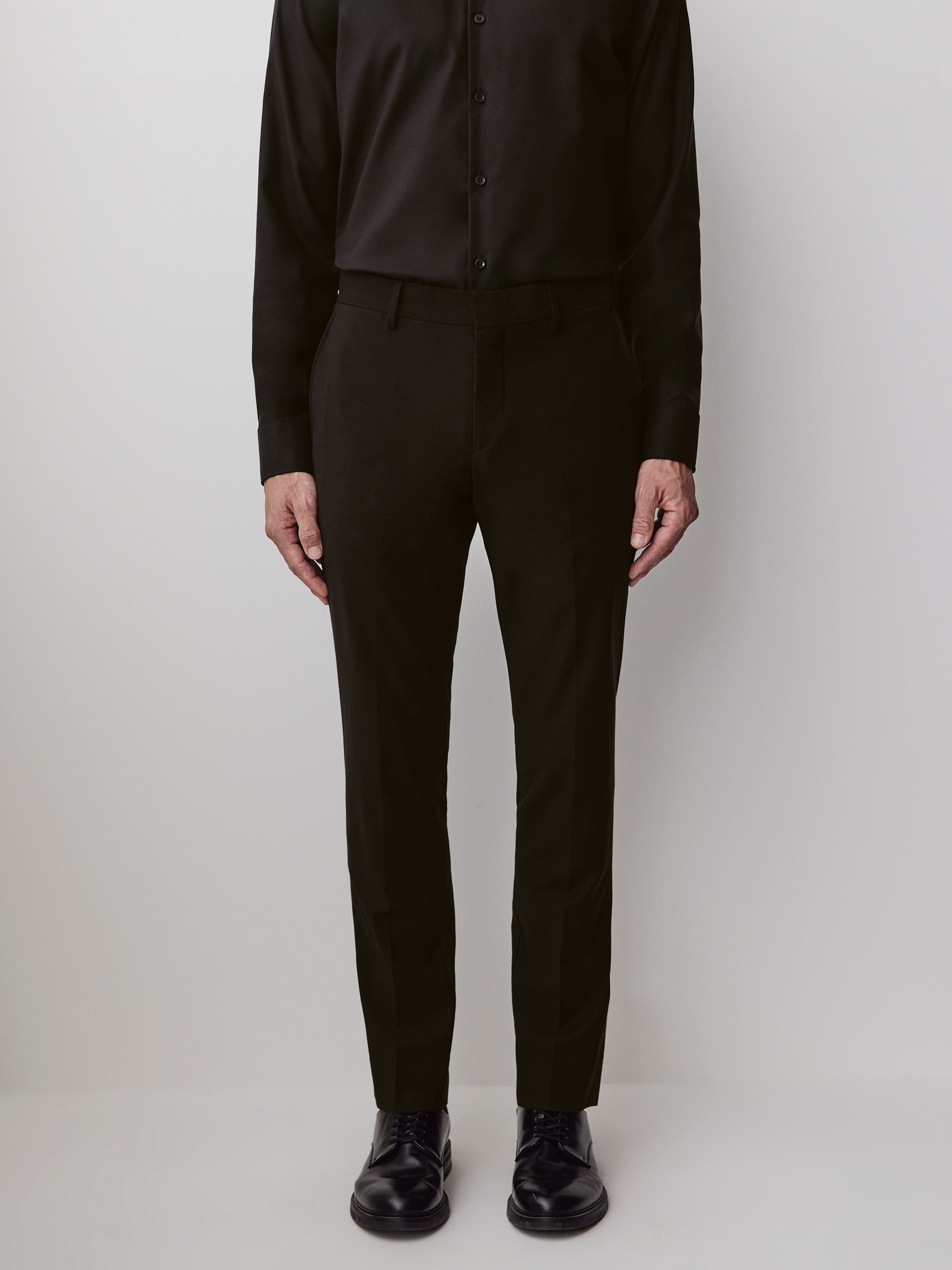 Essential Slim Fit Black Wool-Blend Suit Pant
