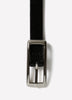 Leather Slim Belt With Square Buckle