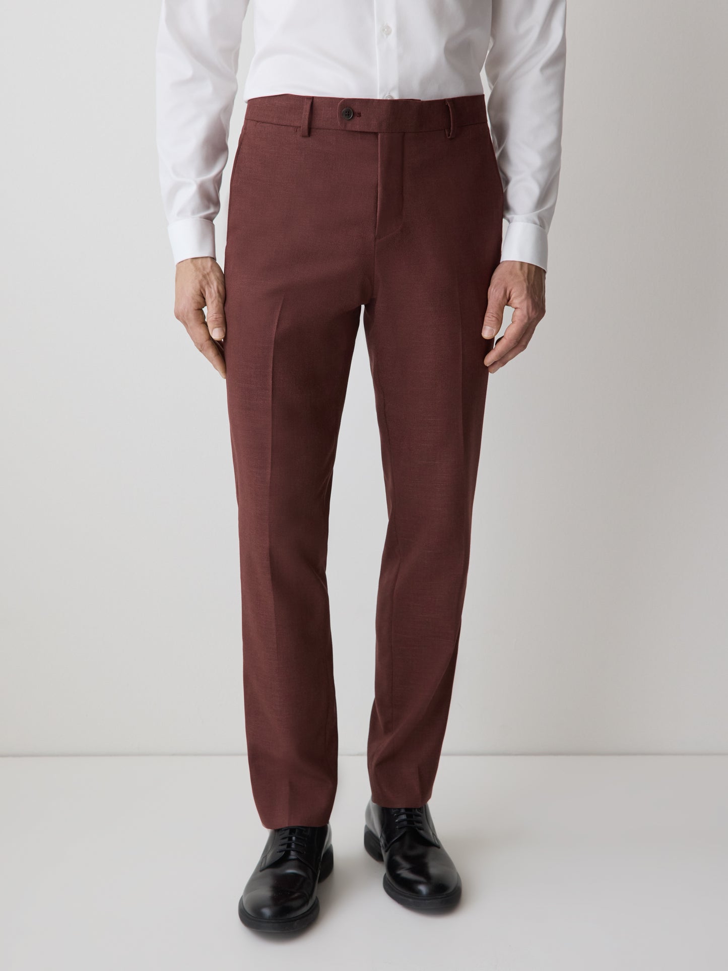 Slim-Fit Deep Berry Suit Pant