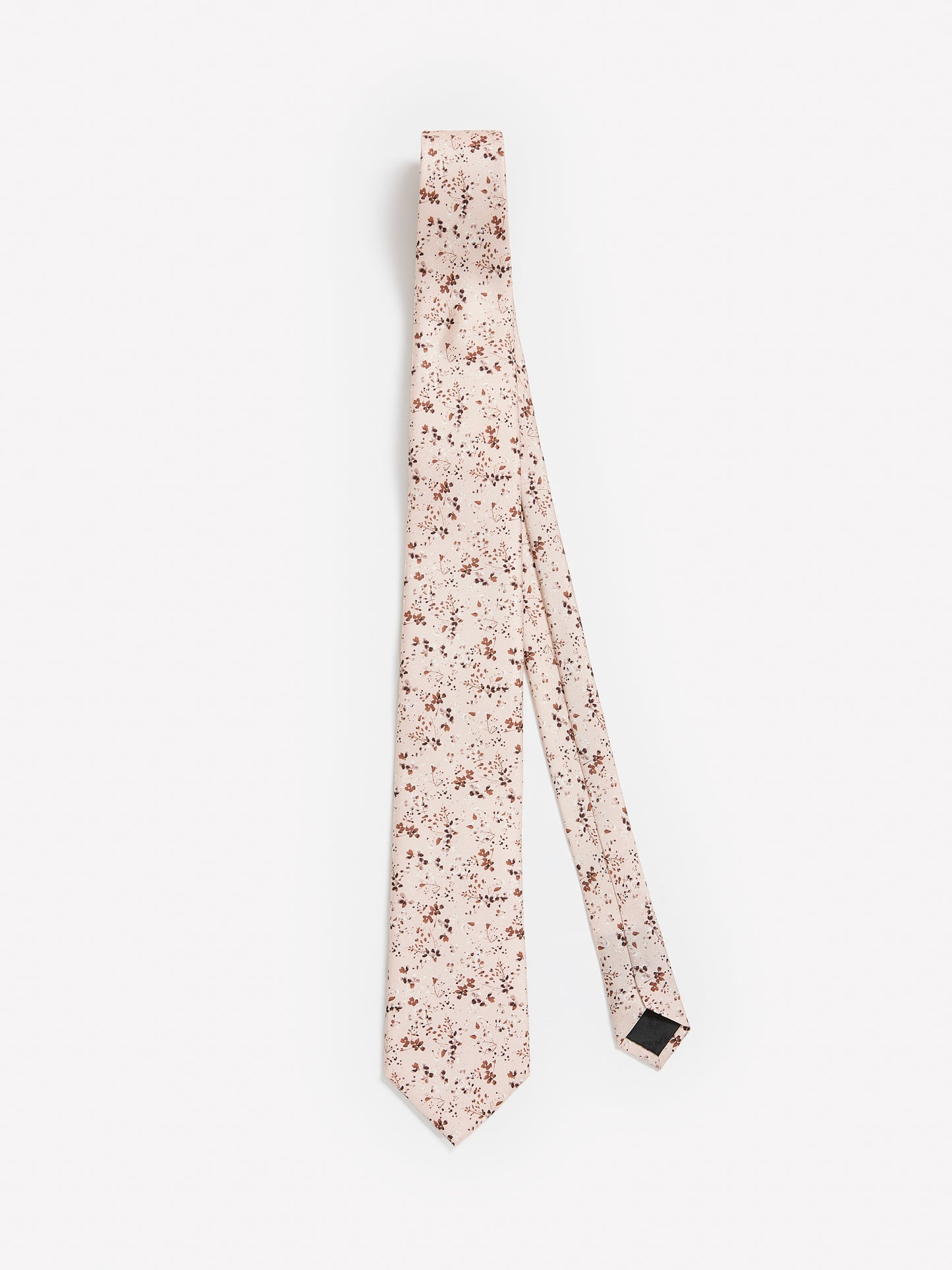 Pink Regular Tie with Floral Pattern