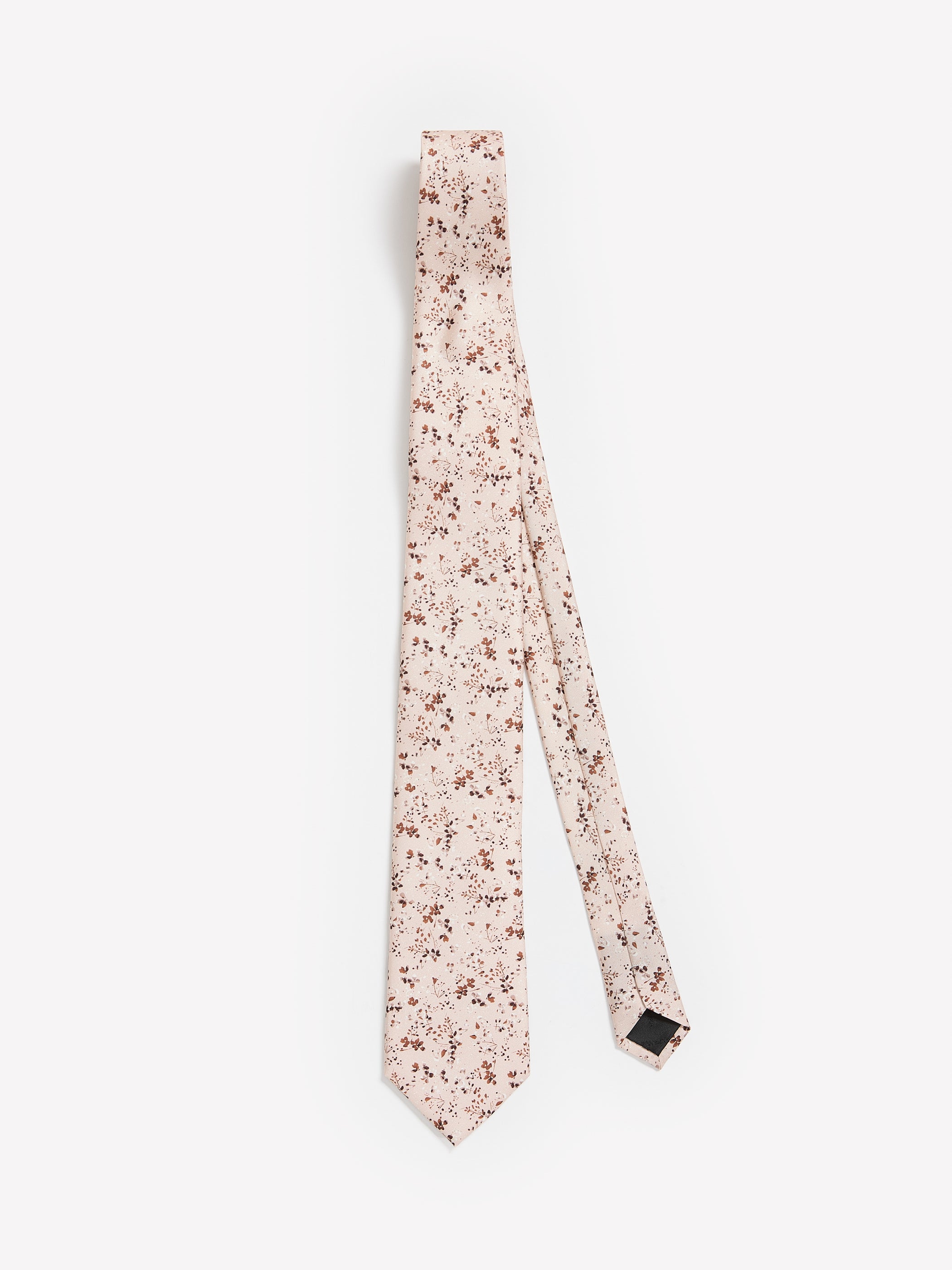 Pink Regular Tie with Floral Pattern