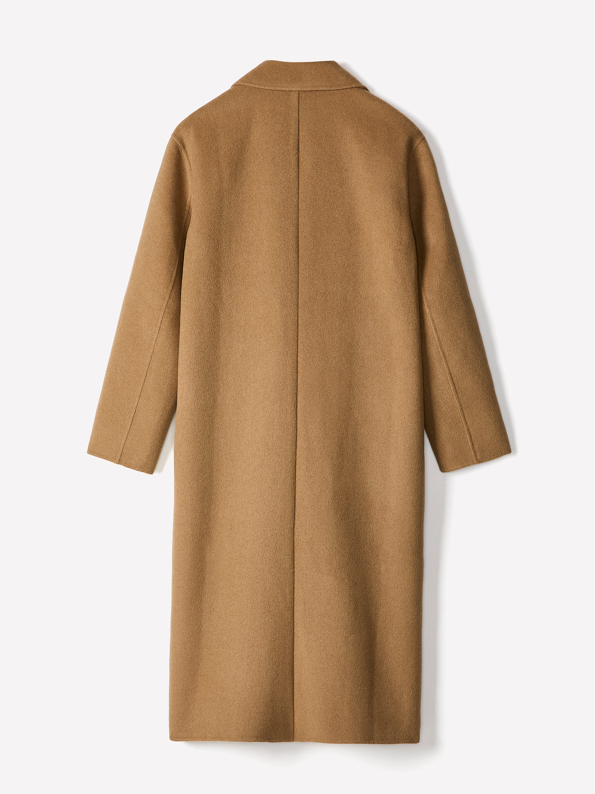 Wool Blend Double-Breasted Coat with Removable Scarf
