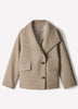 Wool-Blend Funnel-Neck Jacket