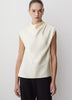 Satin Drapey Neck Extended Sleeve Blouse