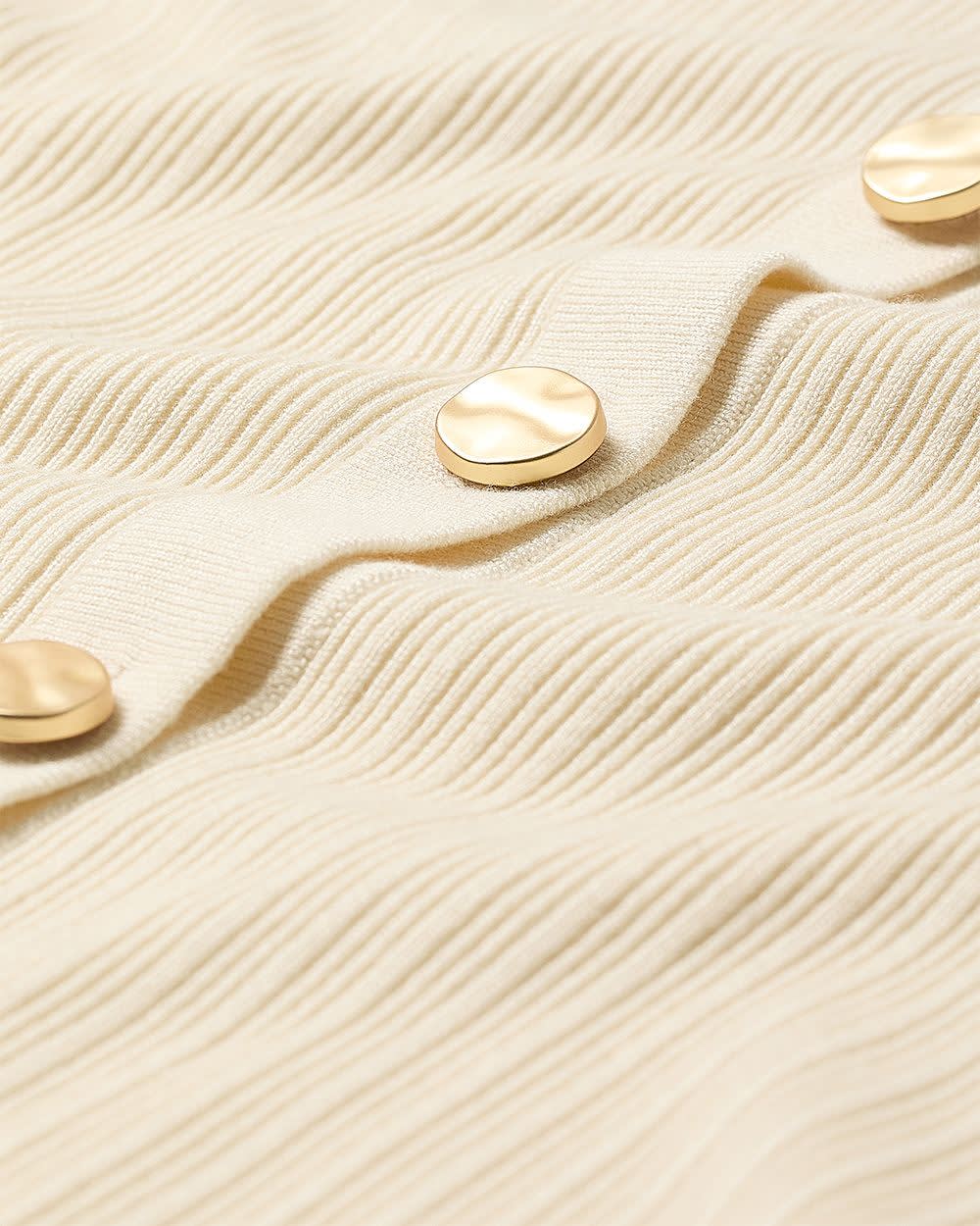 Cardigan Côtelé à Manches Évasées et Col Rond