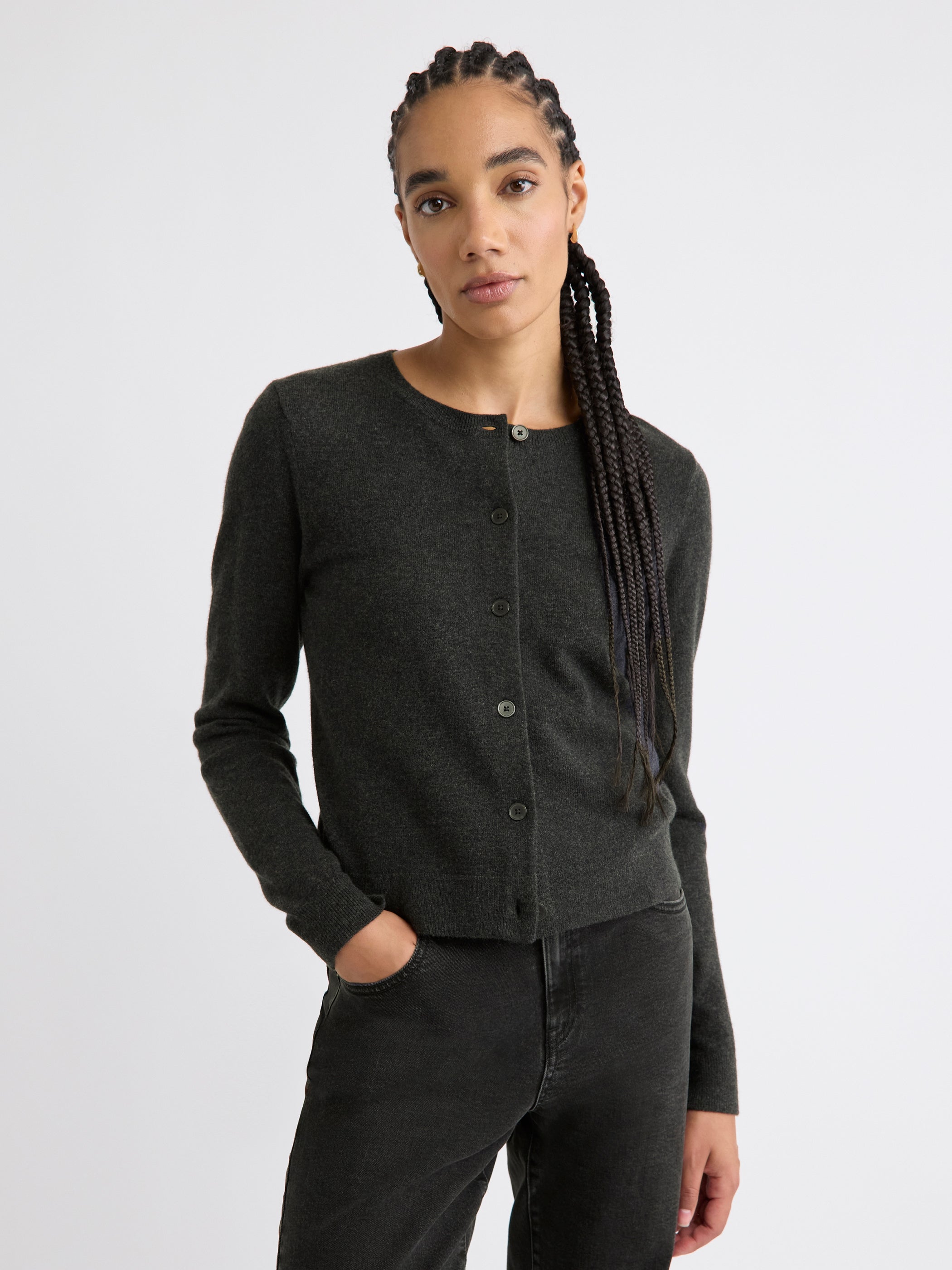 Merino Wool Button-Down Cardigan