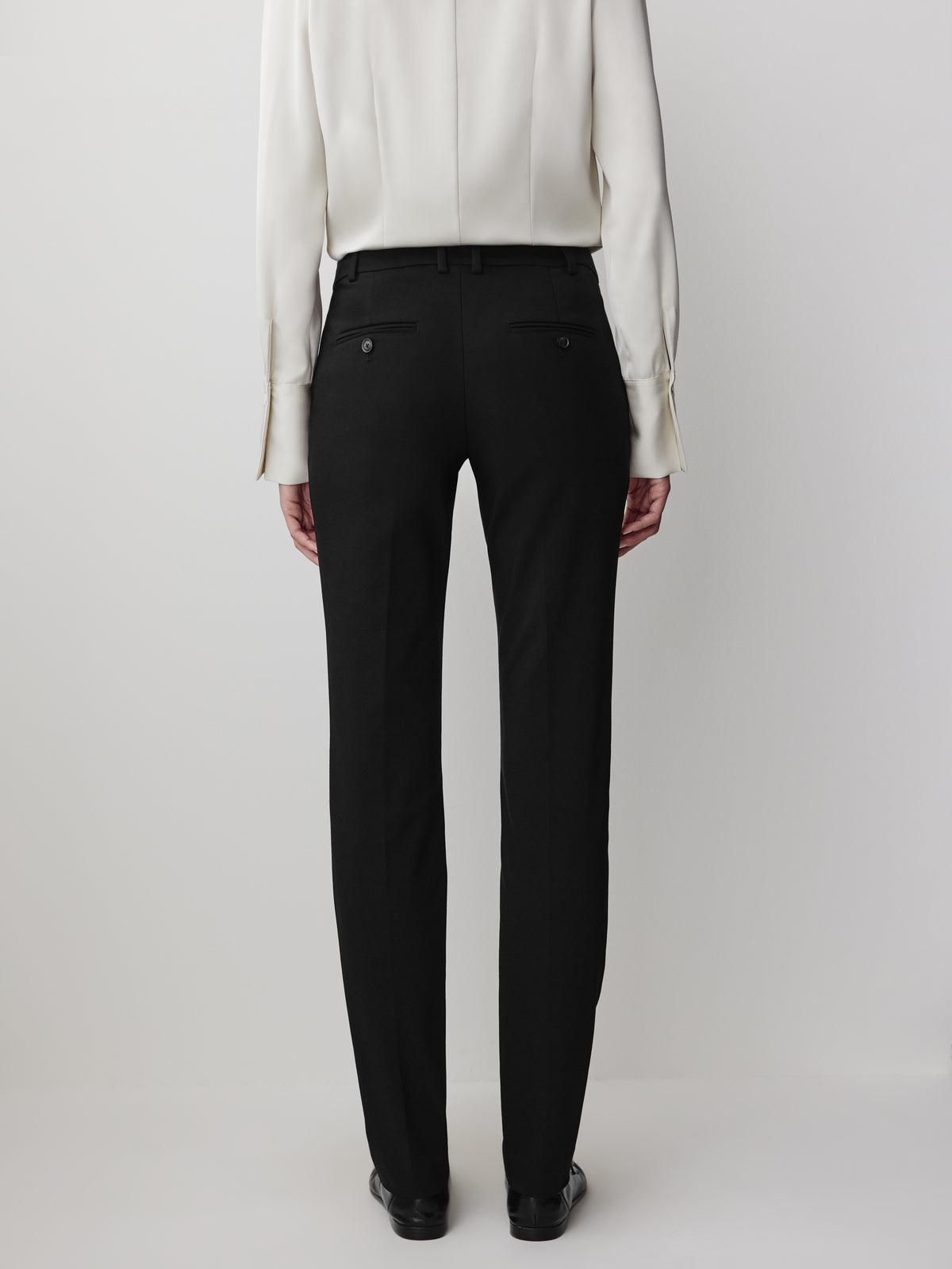 Limitless Black Mid-Rise Long Slim-Leg Signature Fit Pant