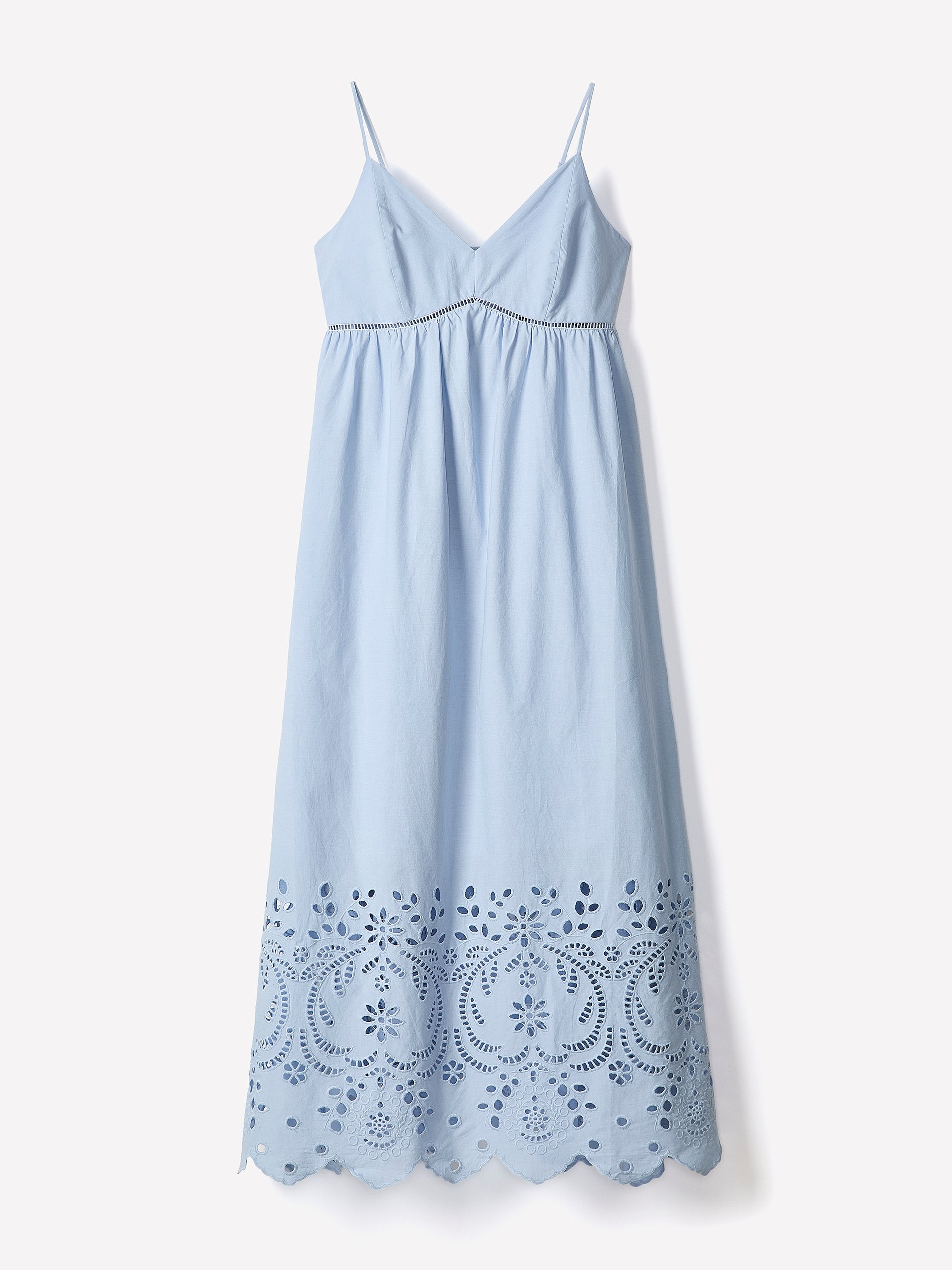 Sleeveless Sweetheart Maxi Dress with Eyelets