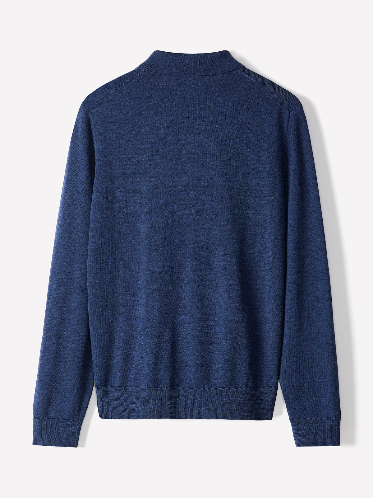 Merino-Wool Long-Sleeve Polo Sweater