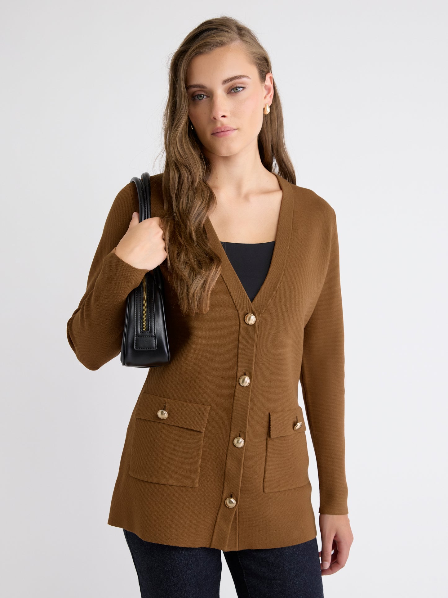 Long-Sleeve Long Cardigan