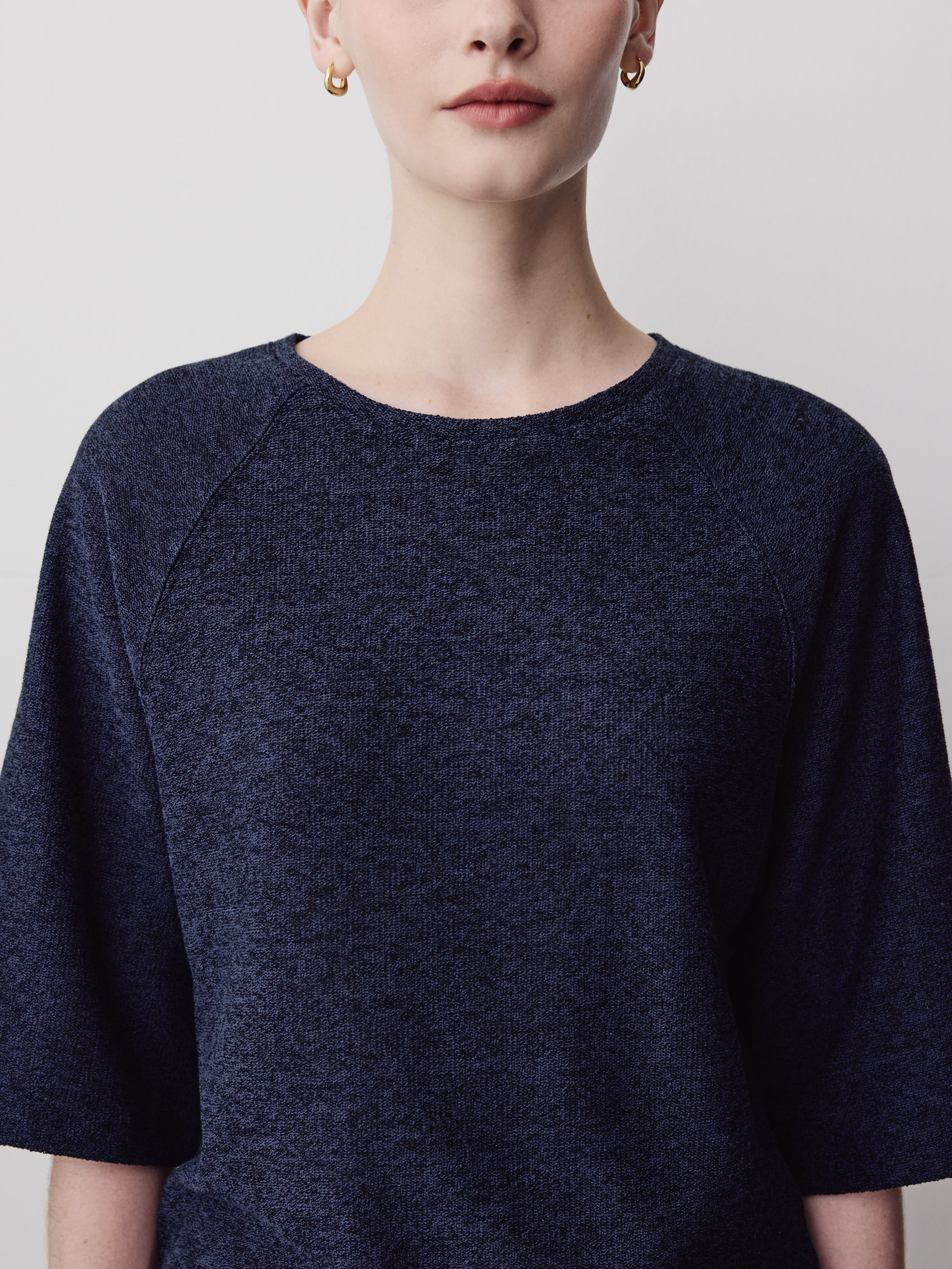 Long-Raglan-Sleeve Crew-Neck Top