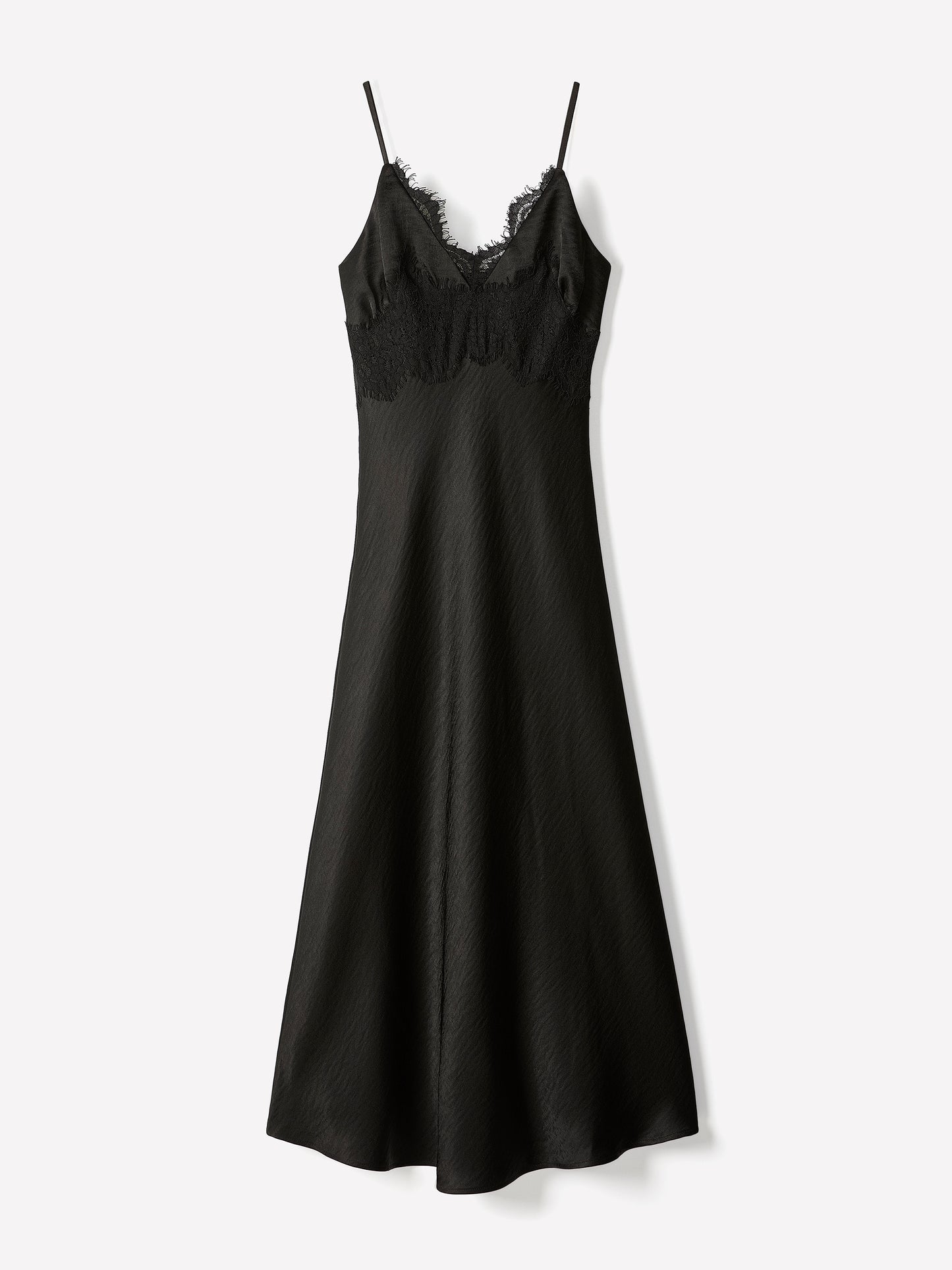 Woven Satin Lace Cami Dress