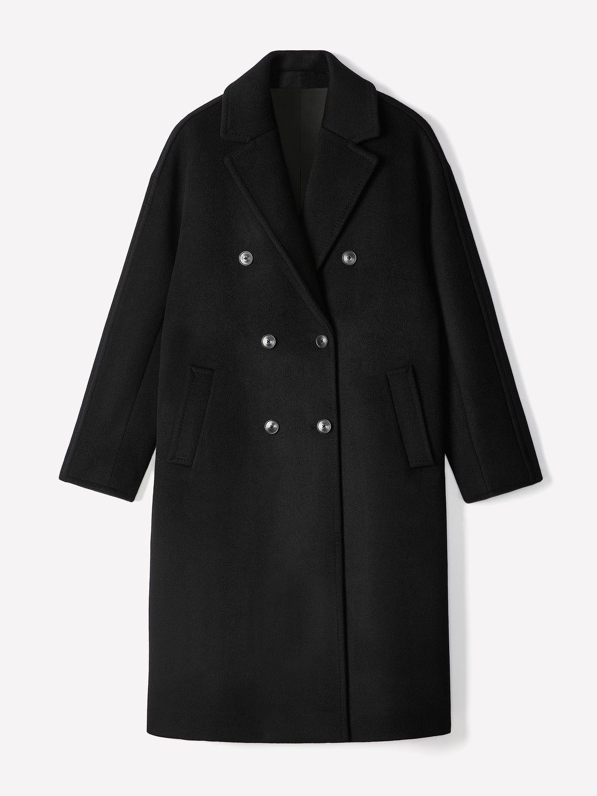 Relaxed-Fit Wool-Blend Double-Breasted Coat