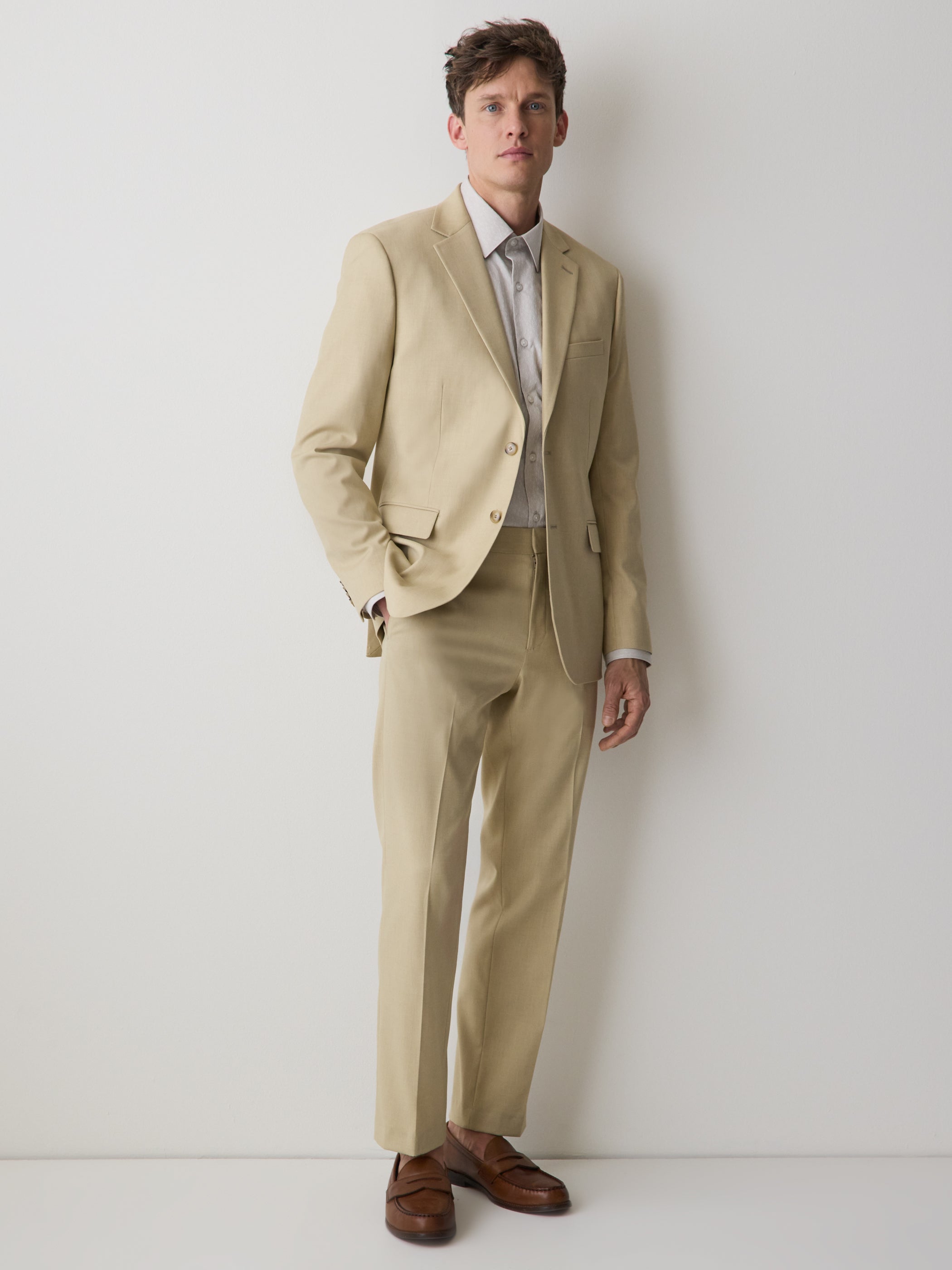 Woven Tailored Blazer Mens Polyester Viscose Blend