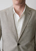 Houndstooth Linen-Blend Blazer