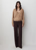 Long-Sleeve V-Neck Hairy Merino Sweater
