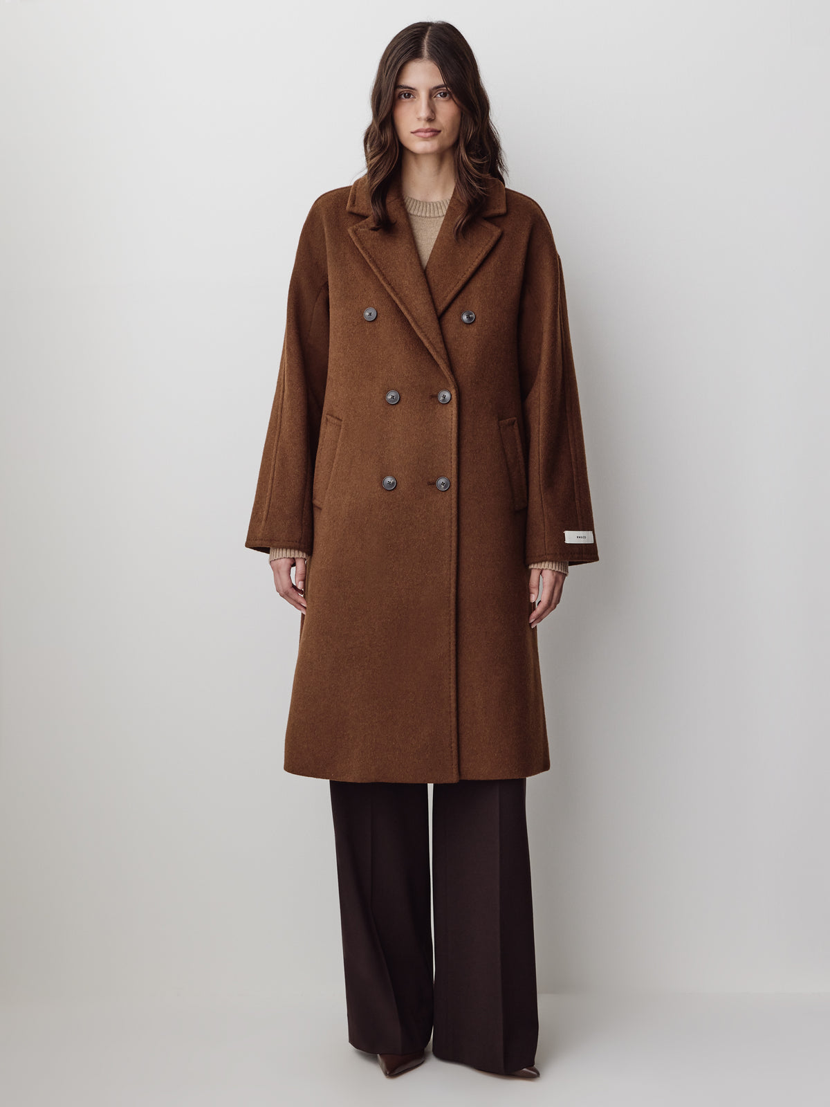 Relaxed-Fit Wool-Blend Double-Breasted Coat