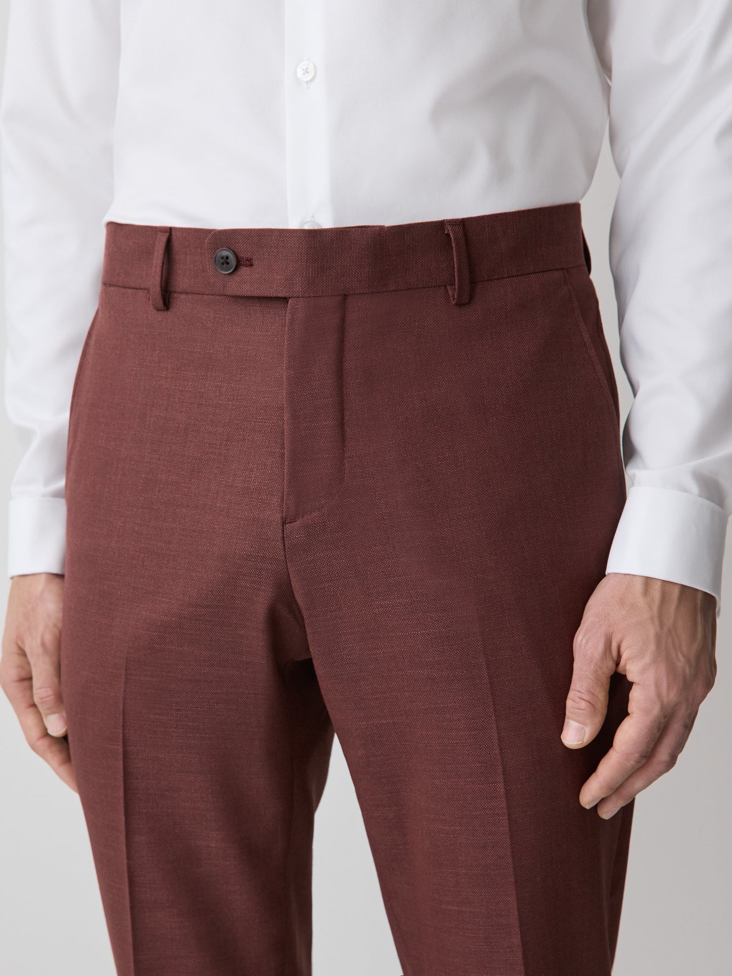 Slim-Fit Deep Berry Suit Pant