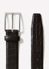 Leather Belt with Crocodile-Skin Pattern