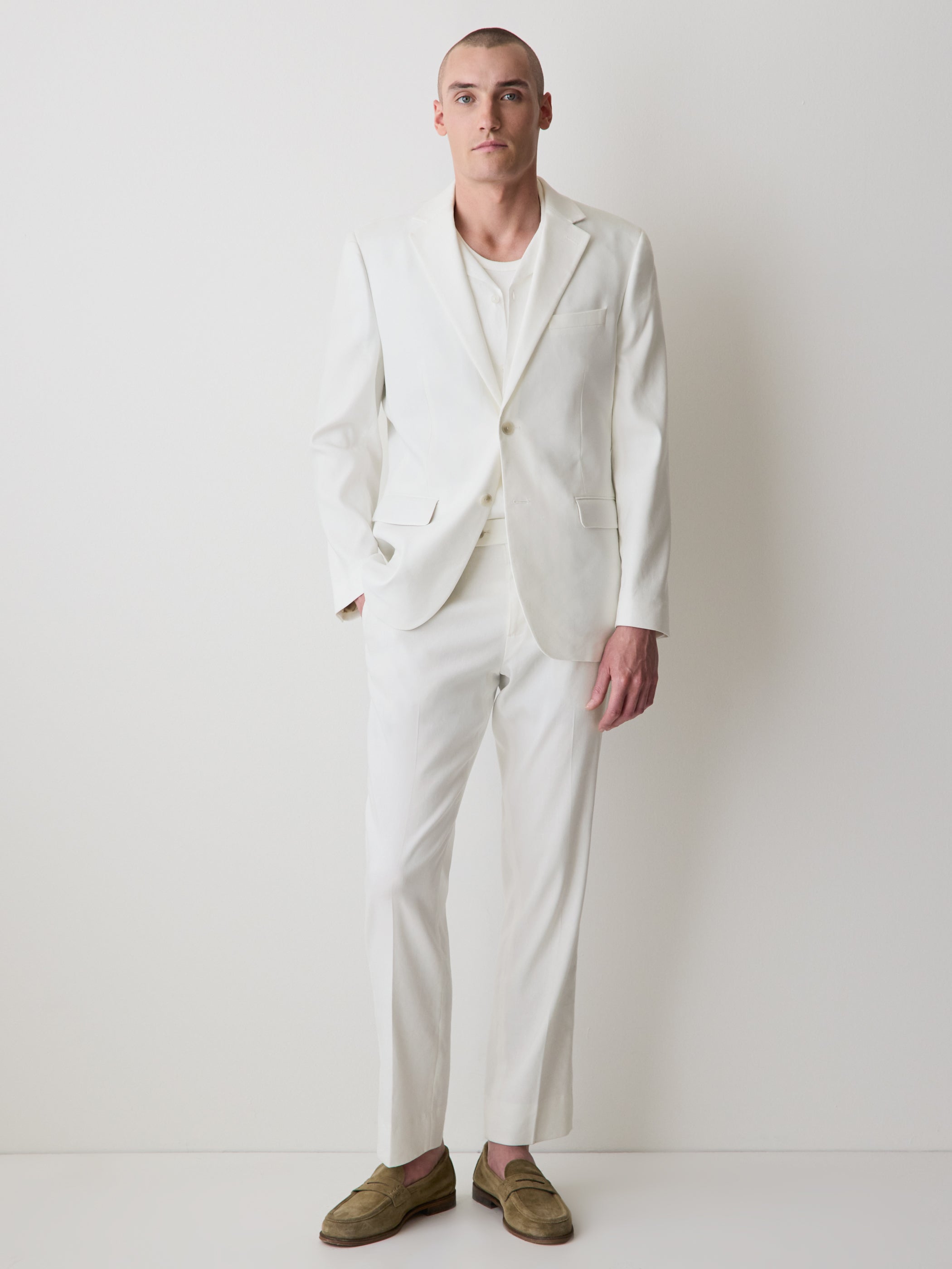Woven Tailored Linen Blend Blazer