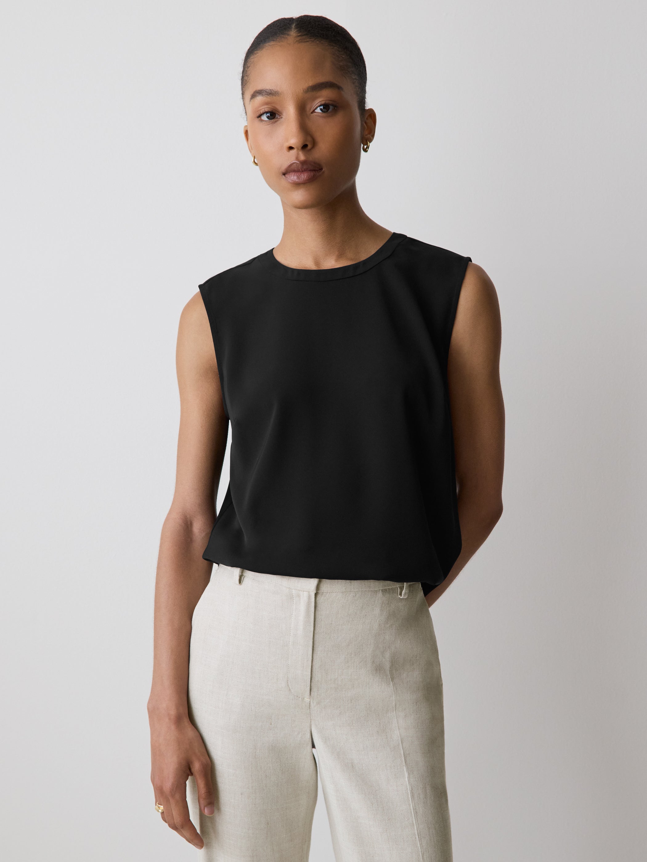 Crew-Neck Satin Cami