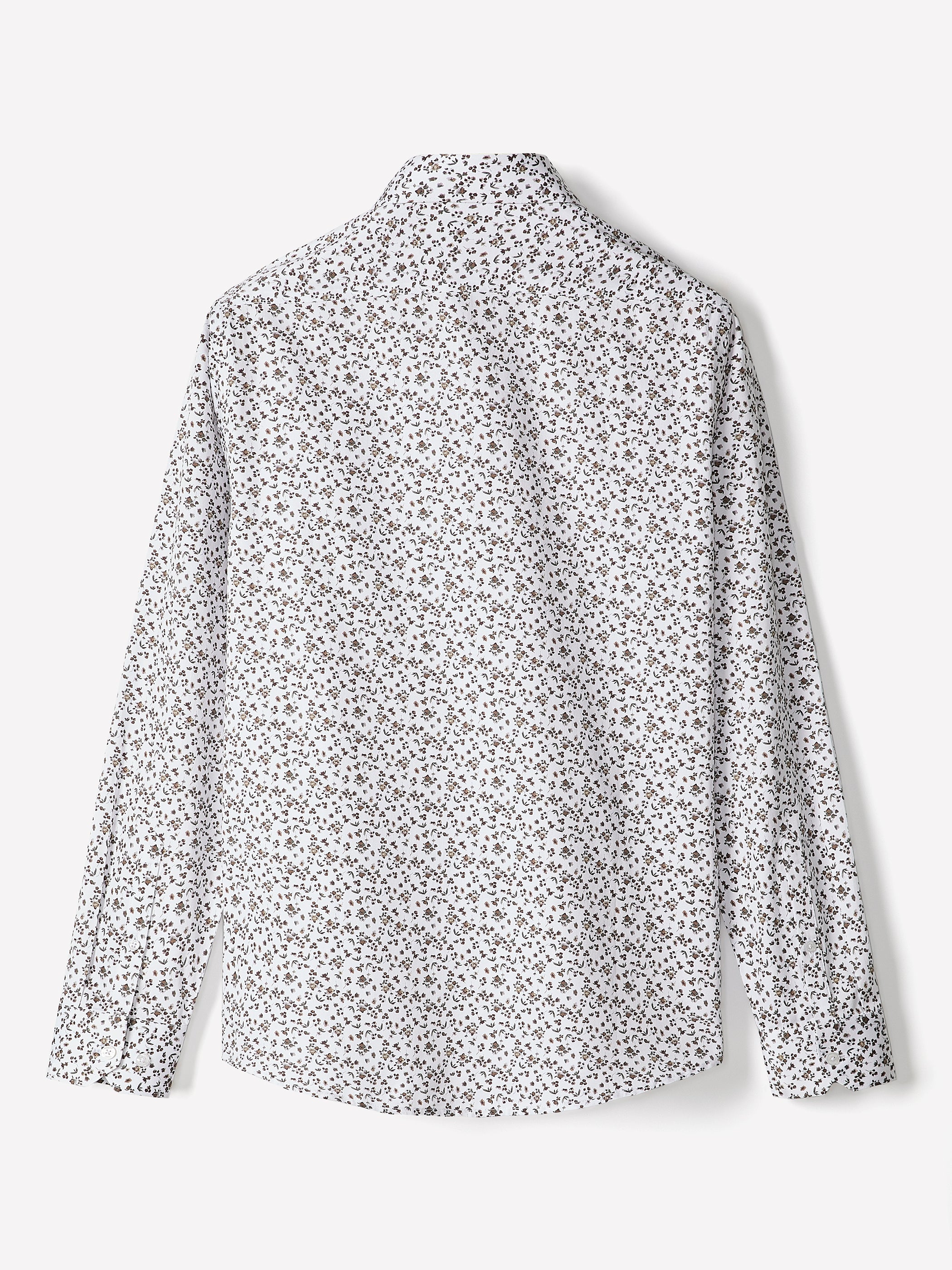 Tailored-Fit Dress Shirt with Floral Pattern