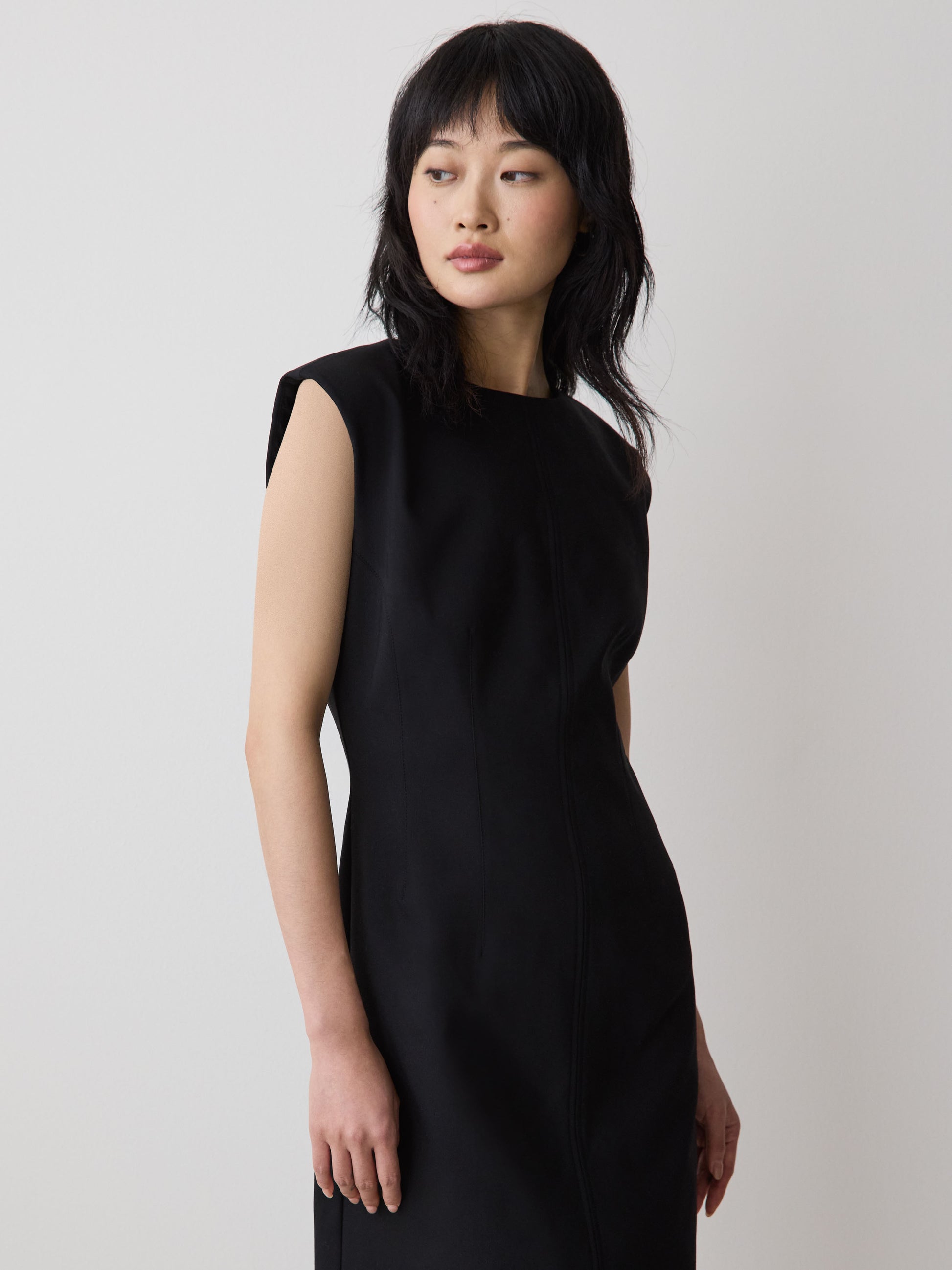 Sleeveless Crew-Neck Mini Dress