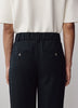 Black Mid-Rise Straight-Leg Cropped Pant